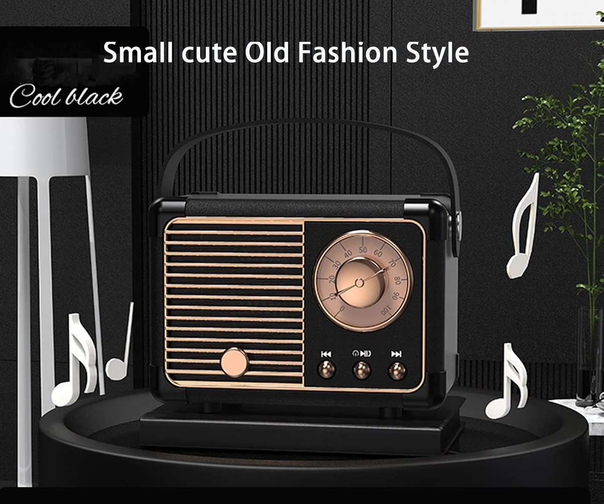 Retro Bluetooth Speaker Zwart