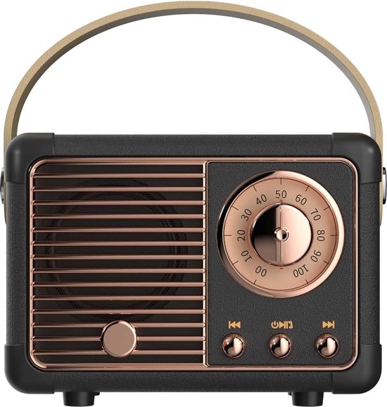 Retro Bluetooth Speaker Zwart