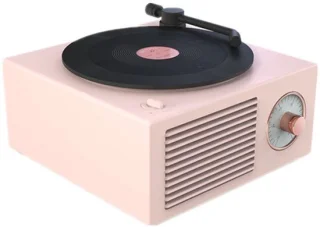 Retro-klassieke lichtroze bluetooth-speaker