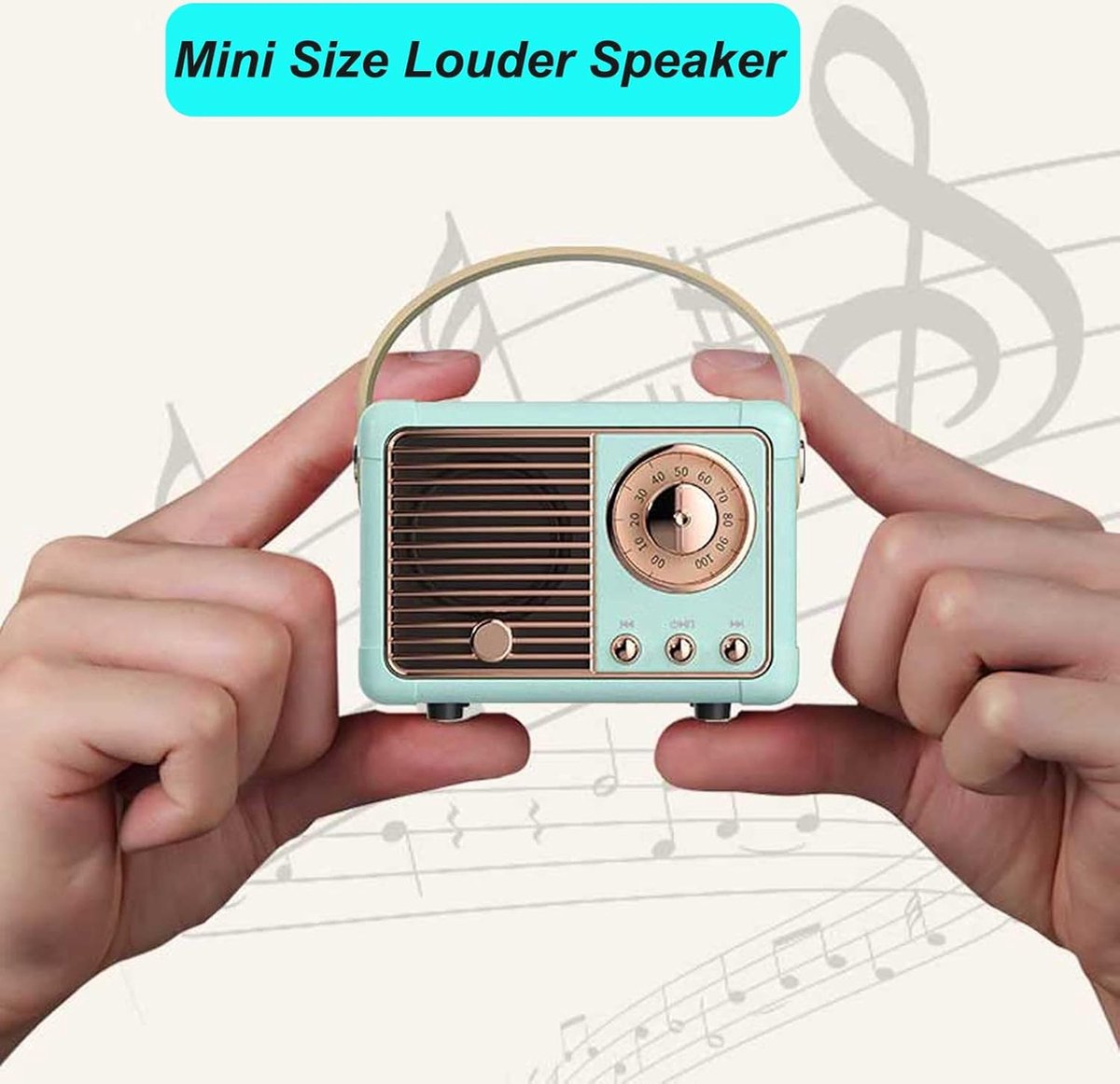 Retro Vintage Bluetooth Speaker Lichtblauw Draagbaar