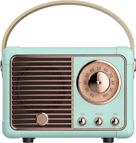 Retro Vintage Bluetooth Speaker Lichtblauw Draagbaar