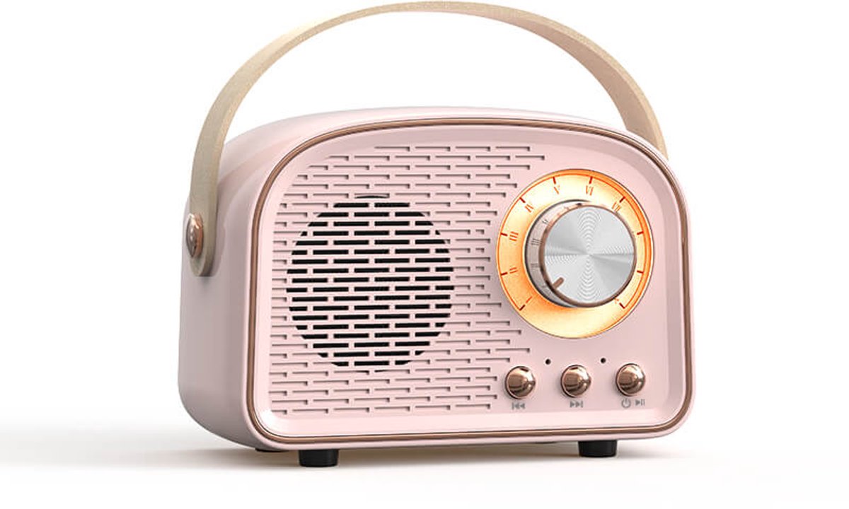 Retro Vintage Bluetooth Speaker Roze