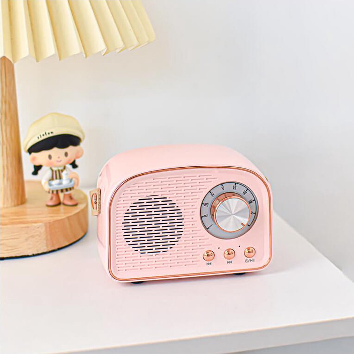 Retro Vintage Bluetooth Speaker Roze