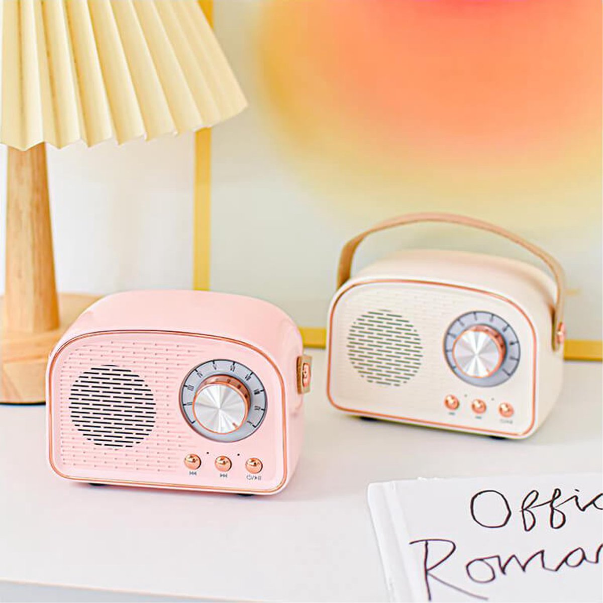 Retro Vintage Bluetooth Speaker Roze