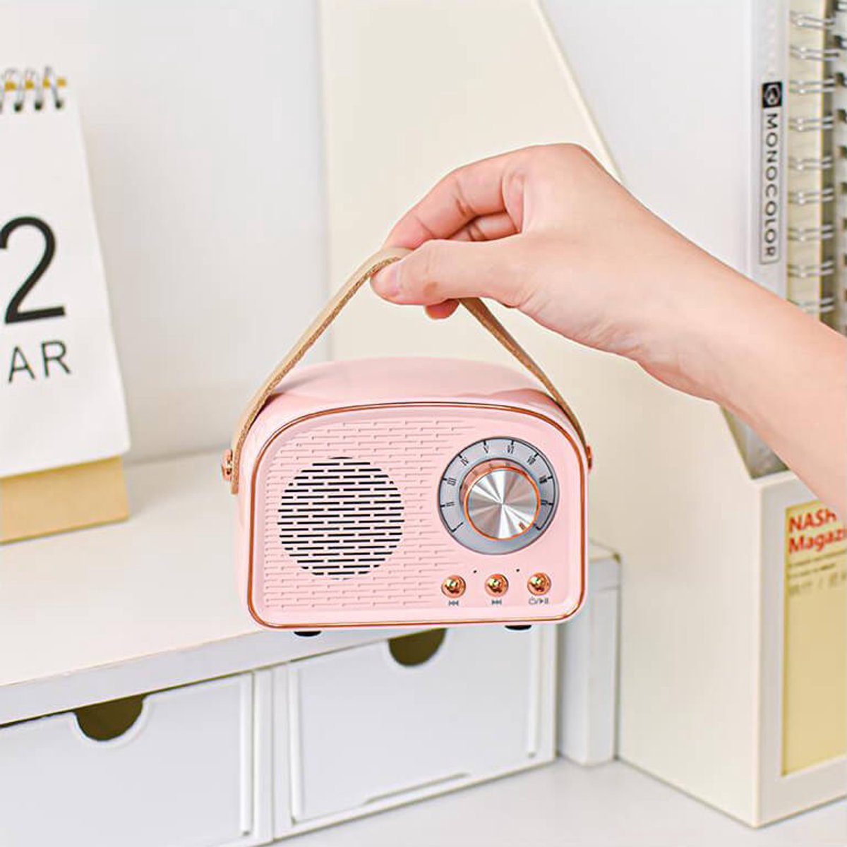 Retro Vintage Bluetooth Speaker Roze