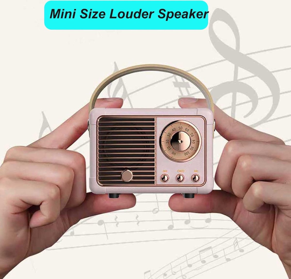 Retro vintage draagbare bluetooth speaker roze