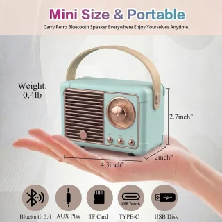 RetroVibe Vintage Bluetooth-luidspreker - Blauw