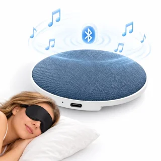 Slaapsprekers kussenspeaker-witte-ruismachine-onder-het-kussen denim blauw en wit