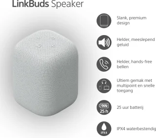 Sony LinkBuds Draadloze Bluetooth Speaker Grijs