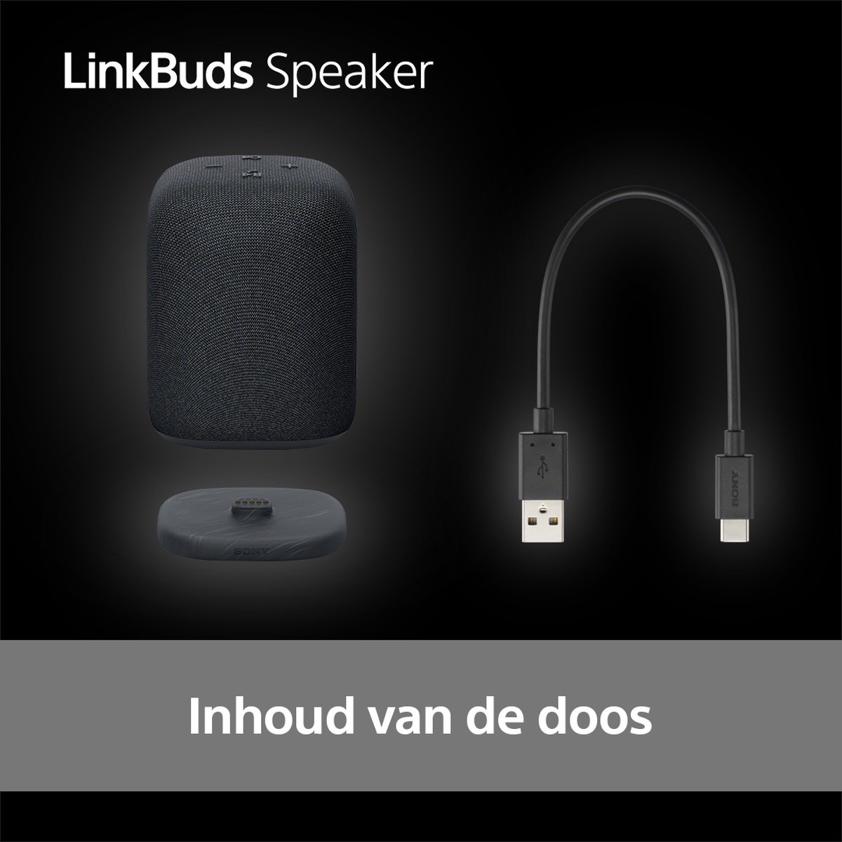 Sony LinkBuds Draadloze Bluetooth Speaker Zwart
