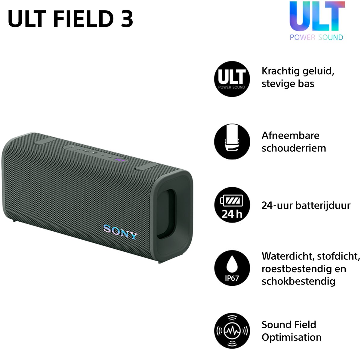 Sony ULT FIELD 3 Bluetooth Speaker Forest Gray