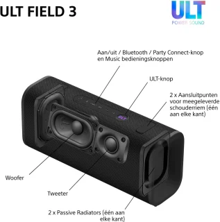 Sony ULT FIELD 3 Bluetooth Speaker Zwart