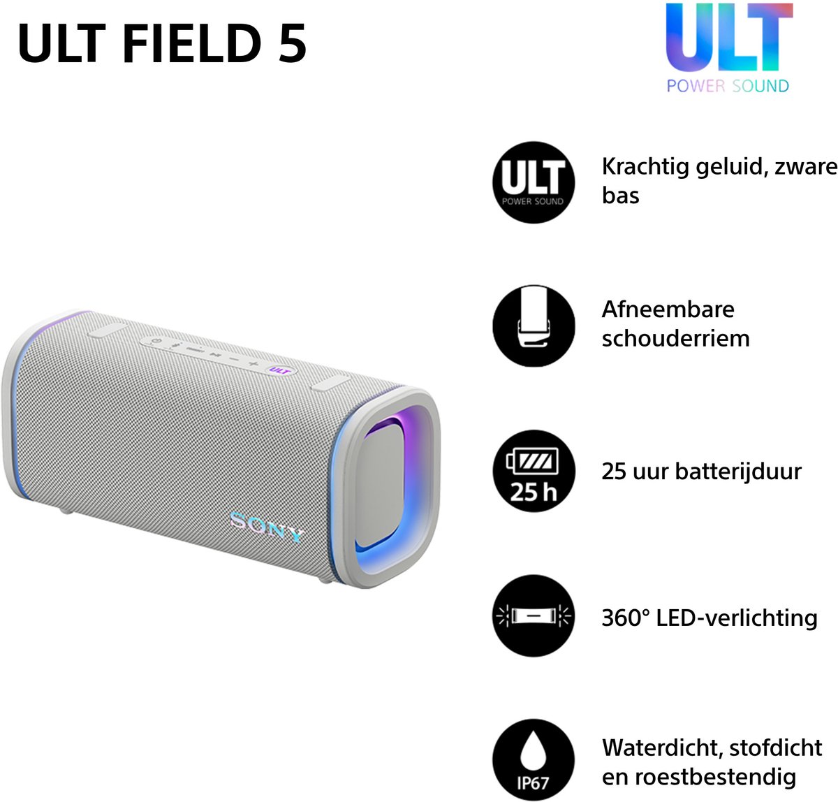 Sony ULT FIELD 5 Bluetooth Speaker Off-White