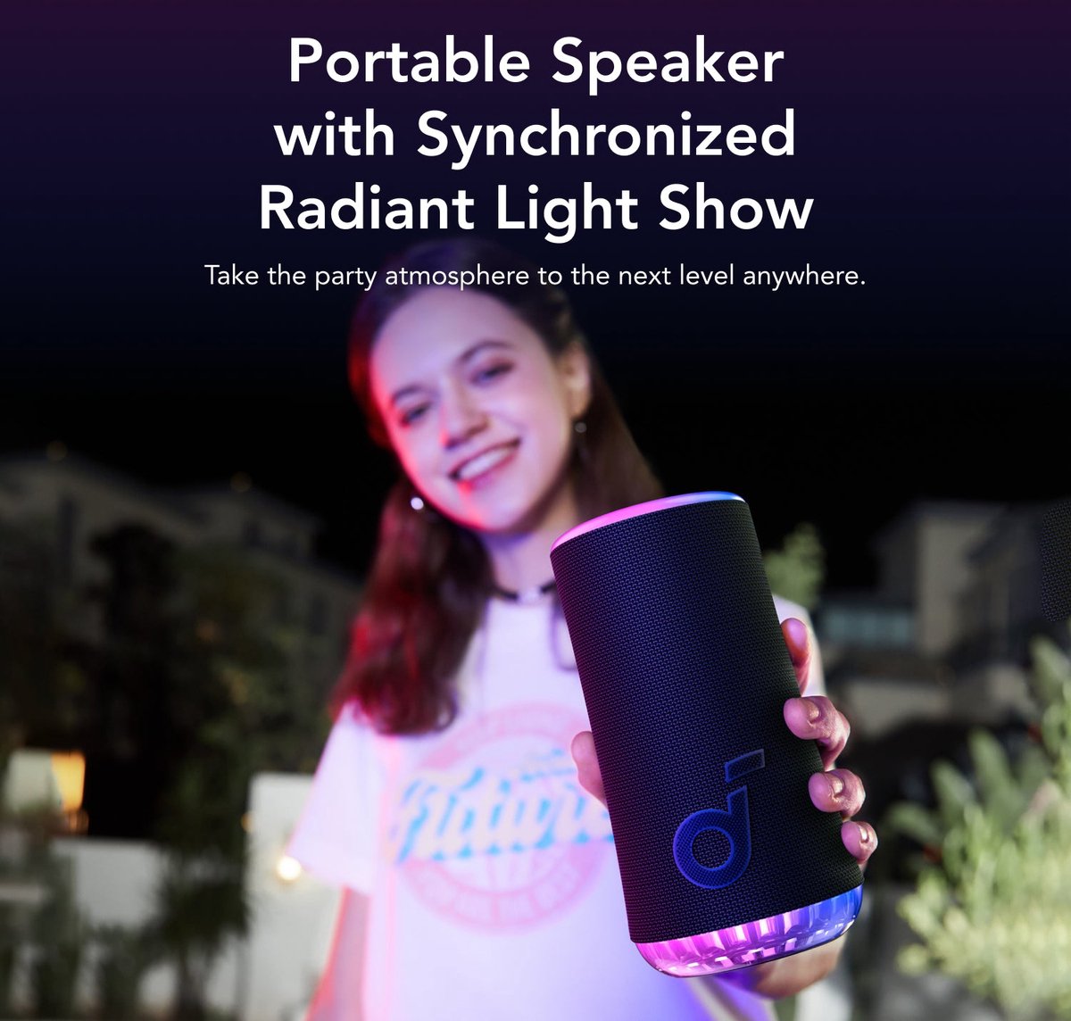 Soundcore Glow Mono draadloze speaker zwart 30W