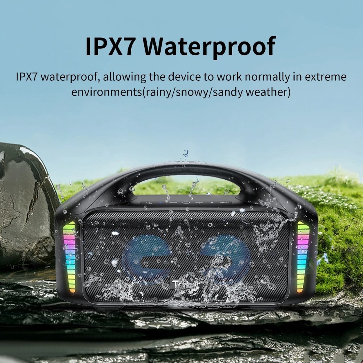 Stemily Bluetooth Speaker 90W Bluetooth 5.3 Waterproof Powerbank