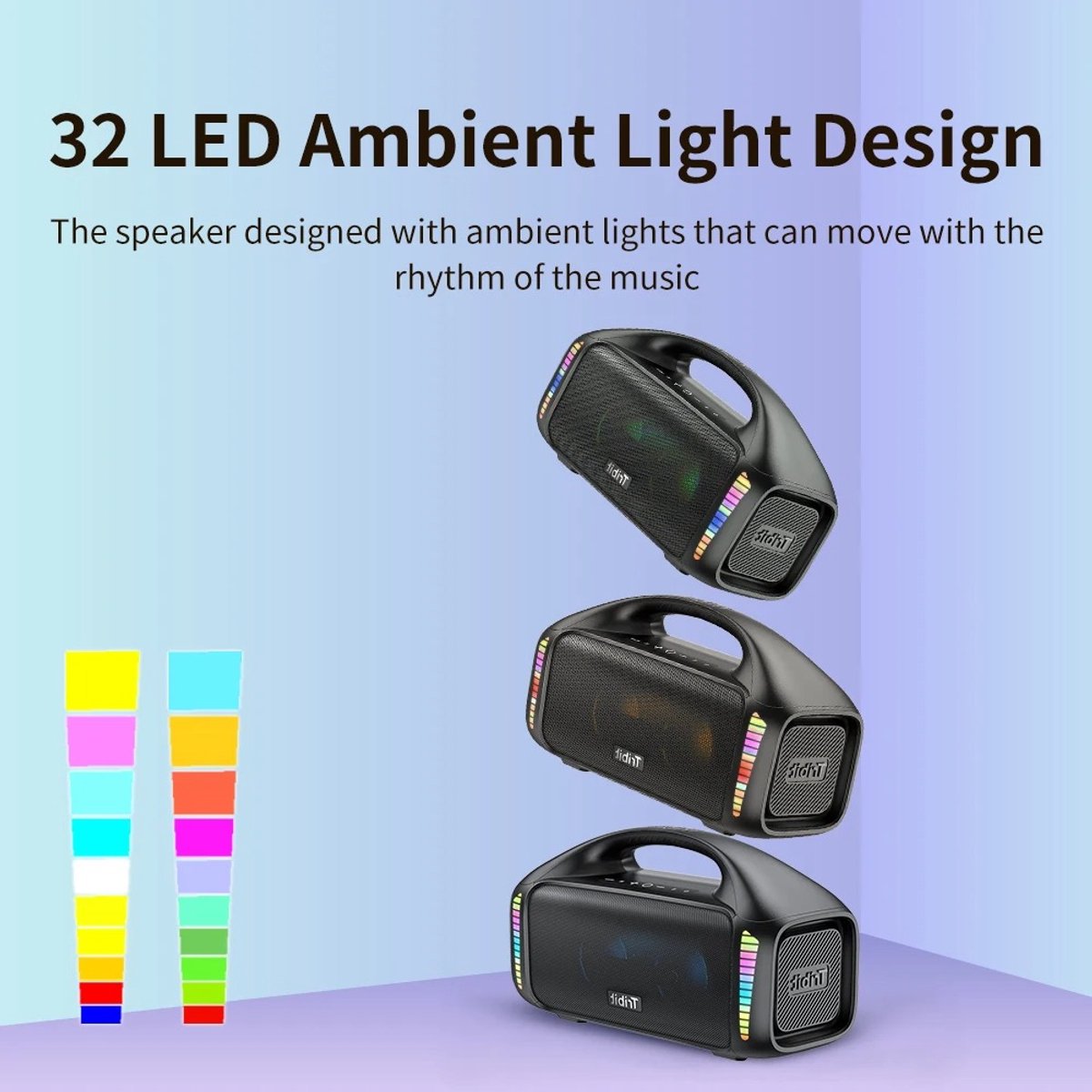 Stemily Bluetooth Speaker 90W Bluetooth 5.3 Waterproof Powerbank