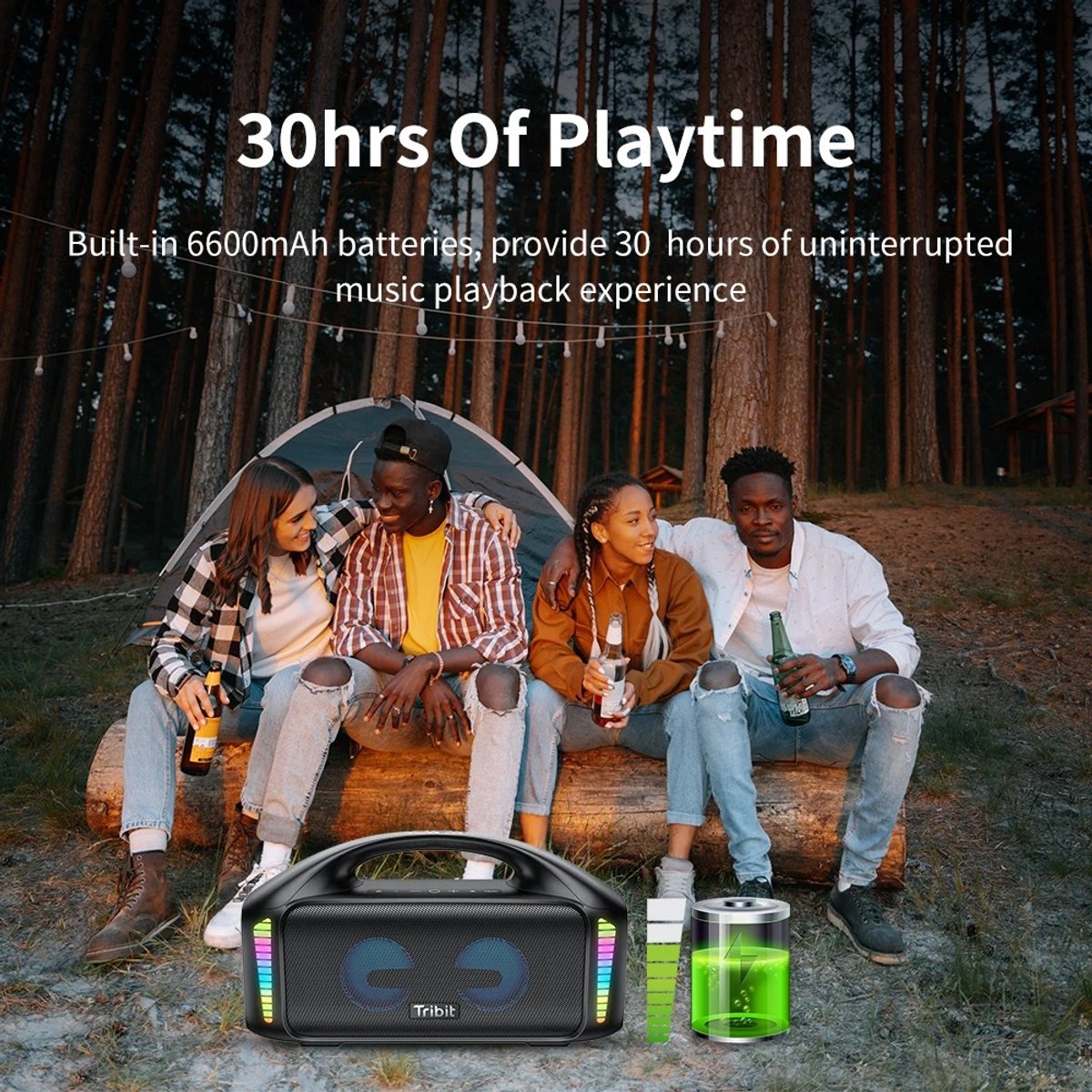 Stemily Bluetooth Speaker 90W Bluetooth 5.3 Waterproof Powerbank
