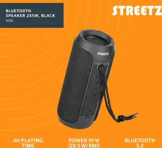 Streetz S250 Bluetooth Speaker Zwart