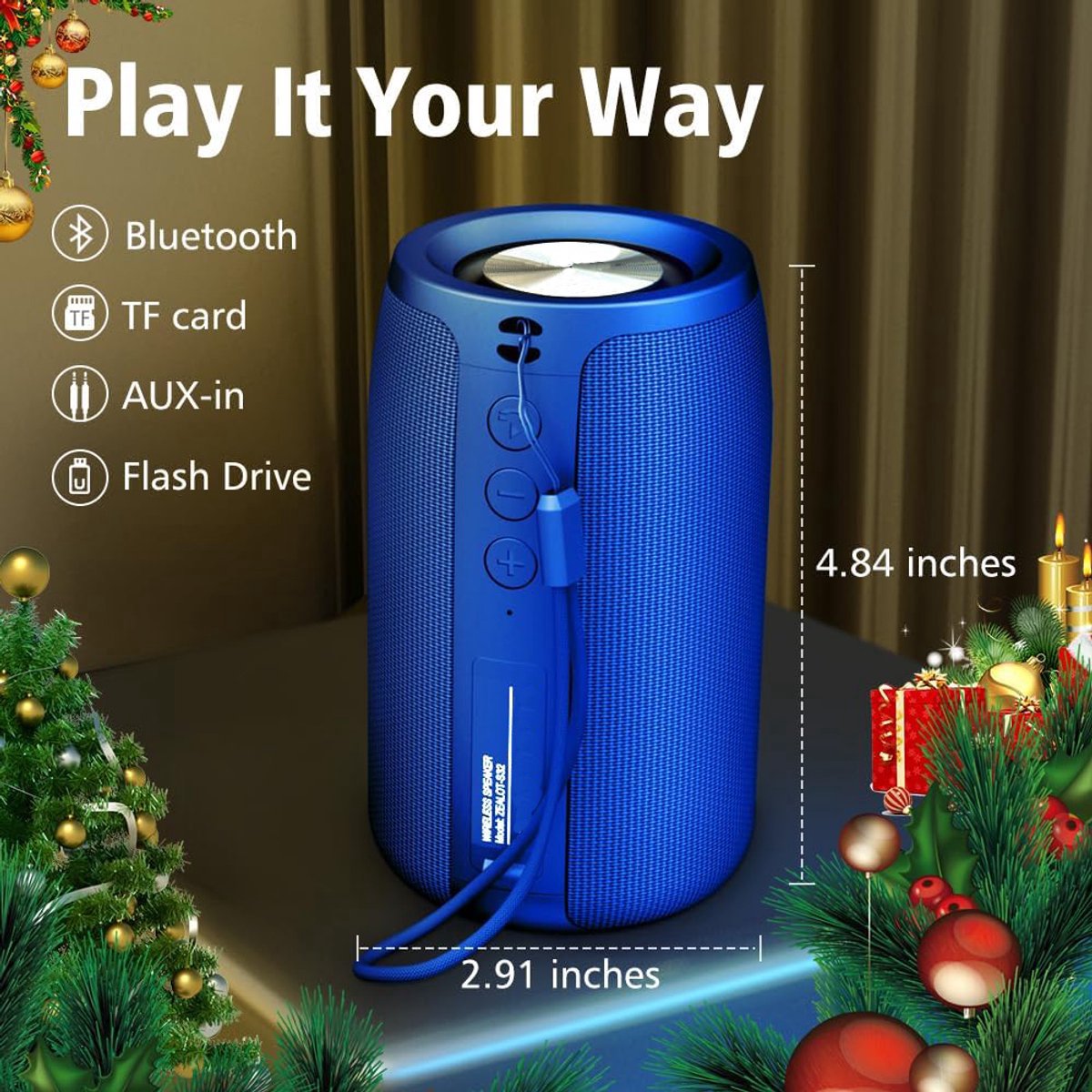 Supersubwoofer Bluetooth speaker donkerblauw