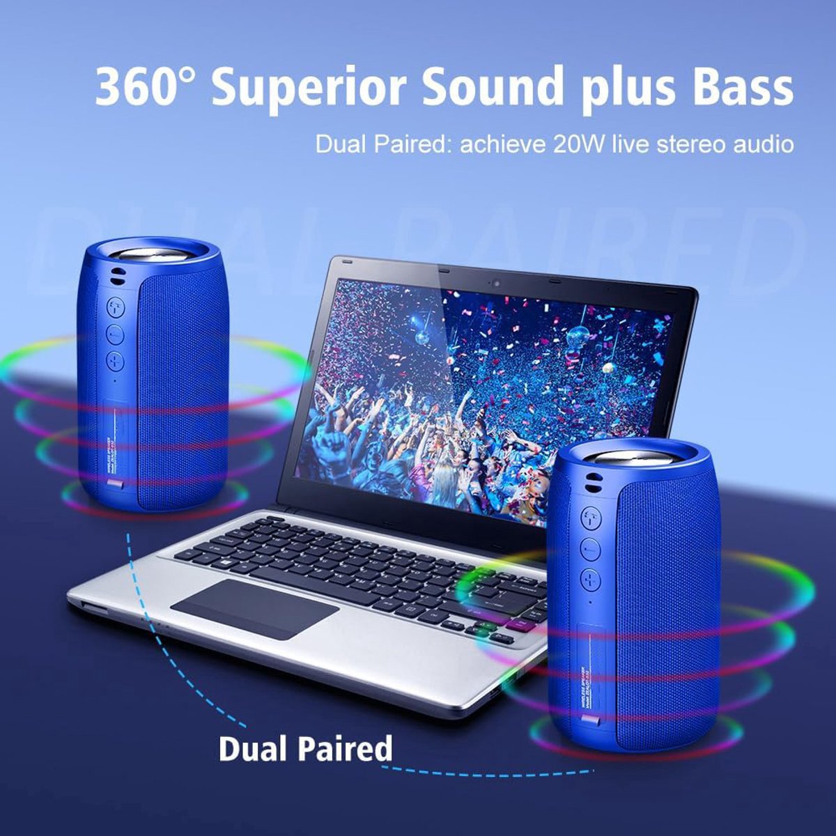 Supersubwoofer Bluetooth speaker donkerblauw