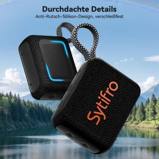 SYTIFRO Draagbare Bluetooth-luidspreker Zwart