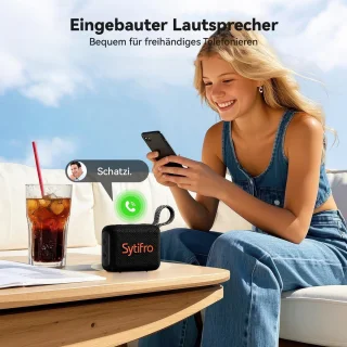 SYTIFRO Draagbare Bluetooth-luidspreker Zwart