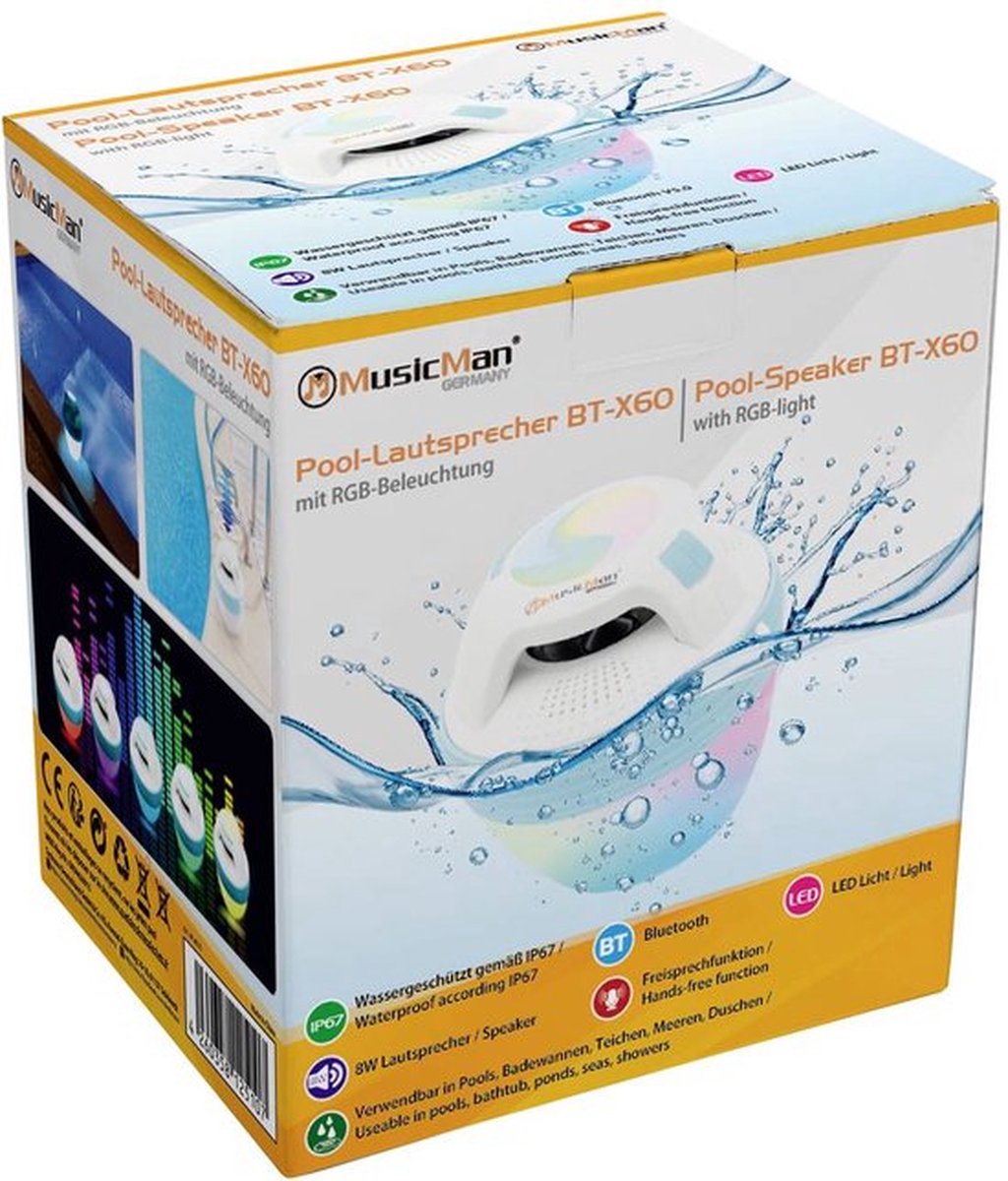 Technaxx BT-X60 Pool-Speaker Wit/Blauw