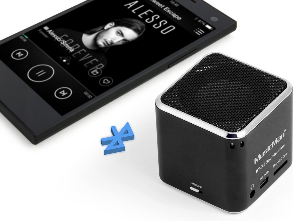 Technaxx MusicMan BT-X2 Draadloze Speaker Zwart