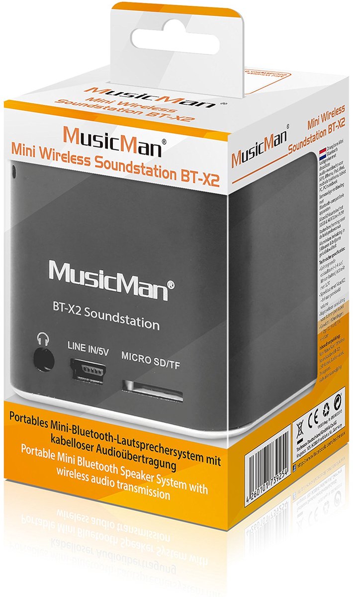 Technaxx MusicMan BT-X2 Draadloze Speaker Zwart