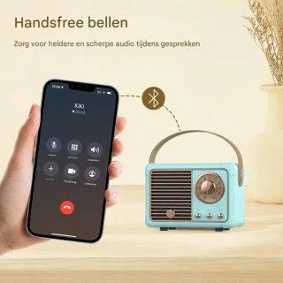 TENZHVXI Retro Bluetooth-luidspreker (Vintage radio) - Blauw