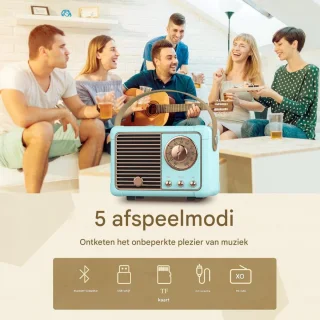 TENZHVXI Retro Bluetooth-luidspreker (Vintage radio) - Blauw