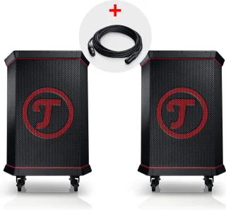 Teufel ROCKSTER Stereo Set Portable Bluetooth Speaker 2-kanaals DJ Mixer 2x Stereo Inputs