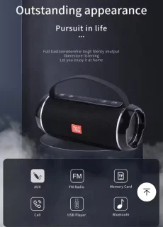 T&G Draagbare Bluetooth Speaker Zwart