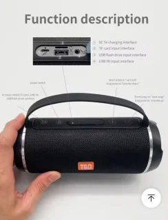 T&G Draagbare Bluetooth Speaker Zwart