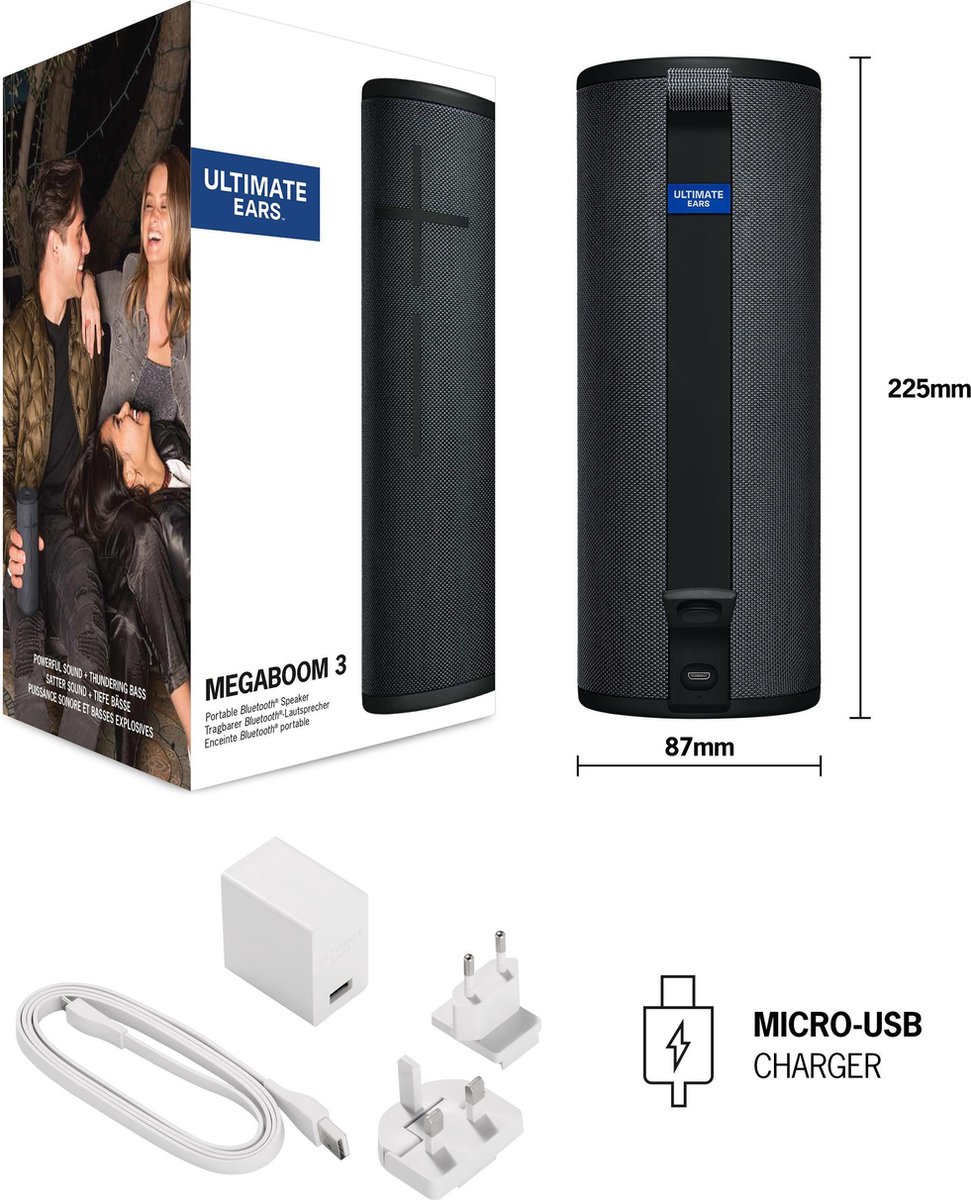 Ultimate Ears MEGABOOM 3 Draadloze Bluetooth Speaker Night Black