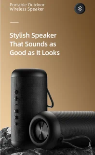 USAMS Draadloze Waterdichte Speaker 1800mAh Zwart