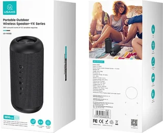 USAMS Draadloze Waterdichte Speaker 1800mAh Zwart