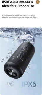 USAMS Draadloze Waterdichte Speaker 1800mAh Zwart