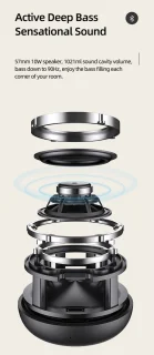 USAMS Draadloze Waterdichte Speaker 1800mAh Zwart