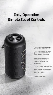 USAMS Draadloze Waterdichte Speaker 1800mAh Zwart