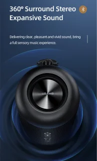 USAMS Draadloze Waterdichte Speaker 1800mAh Zwart