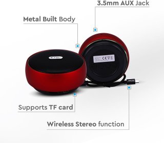 V-TAC VT-6211-RD Bluetooth Clip Speaker Rood