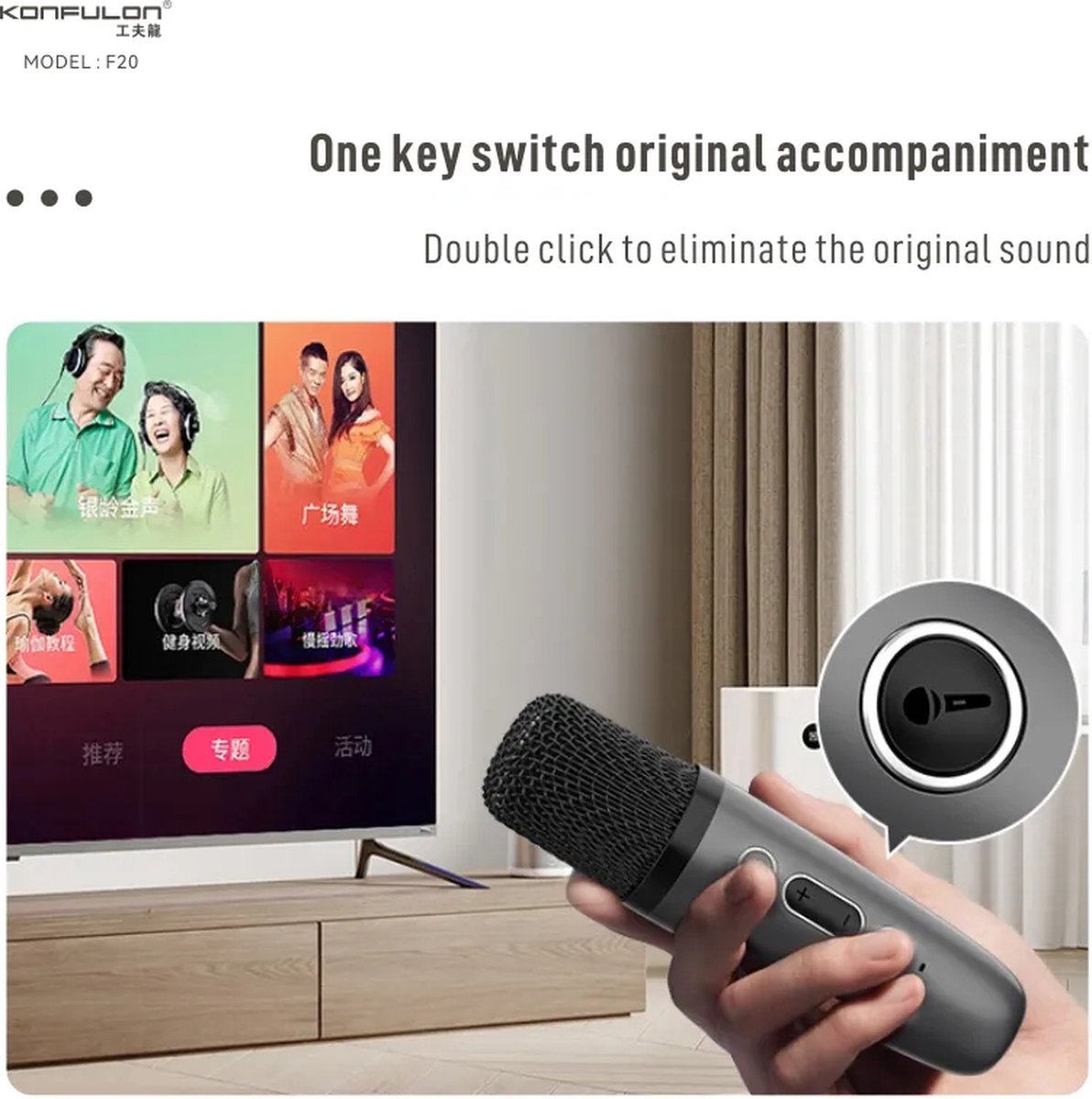 Viatel Mini Karaoke Bluetooth Speaker Met Microfoon