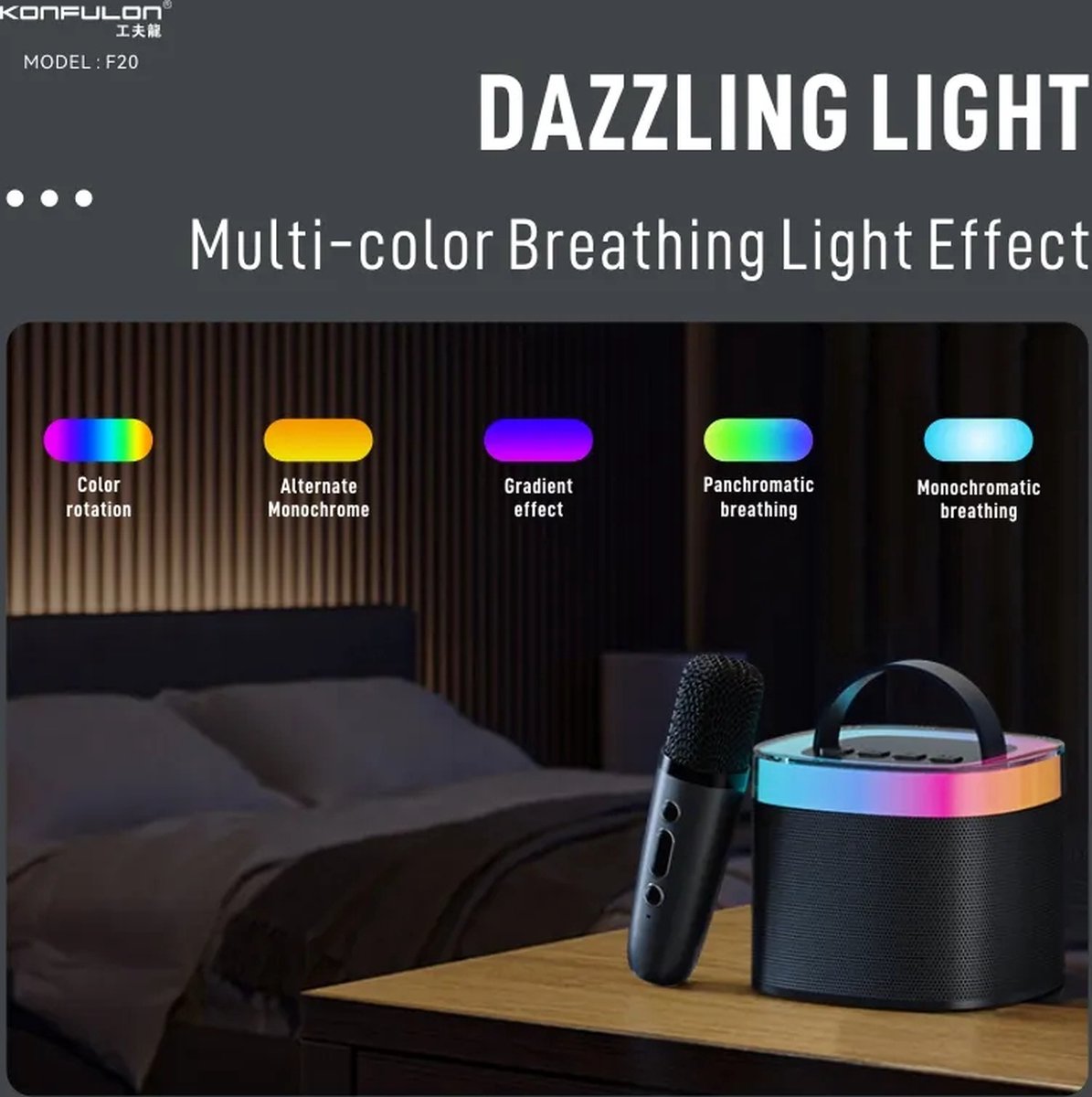 Viatel Mini Karaoke Bluetooth Speaker Met Microfoon