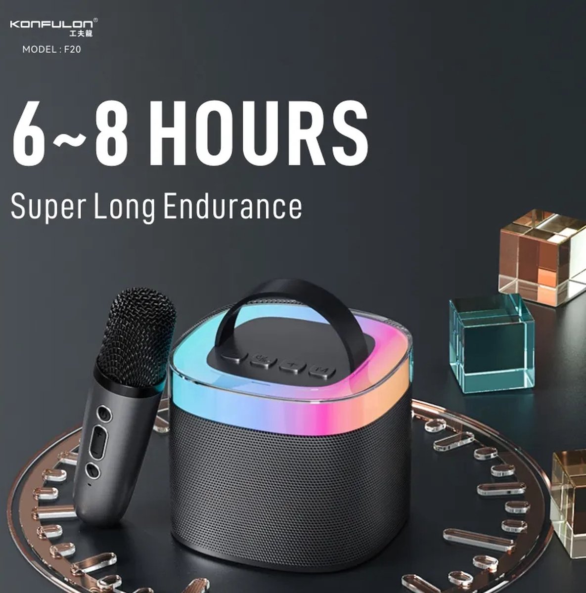 Viatel Mini Karaoke Bluetooth Speaker Met Microfoon