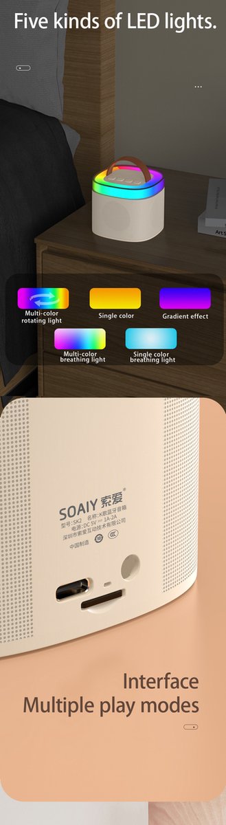 Viatel Mini Karaoke Bluetooth Speaker Met Microfoon