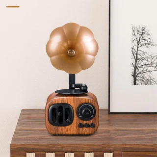 Vintage draadloze radio mini-grammofoon