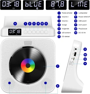 Vizual Draagbare CD Speler met Bluetooth