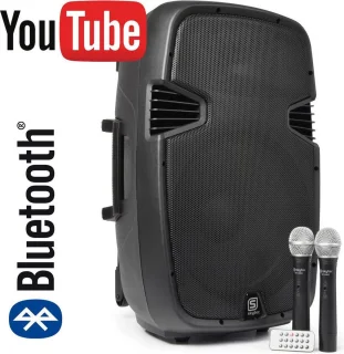 Vonyx SPJ-PA915 Bluetooth speaker met accu en draadloze microfoons