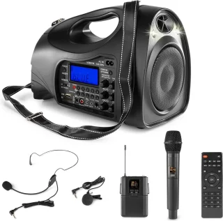 Vonyx ST016 draagbare Bluetooth speaker met 2 microfoons